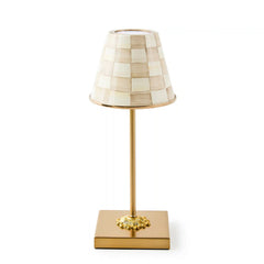 Emerald Check LED Rechargeable Cafe Table Lamp