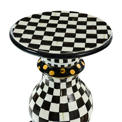 Mocha Check Ceramic Pedestal Table Base