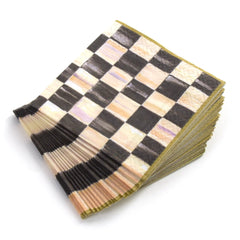 Violet Check Cocktail Paper Napkins