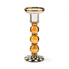 Sterling Check Large Glass Candlestick