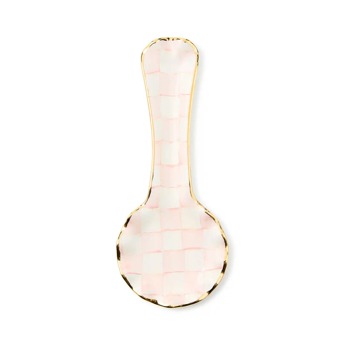 Mocha Check Ceramic Spoon Rest