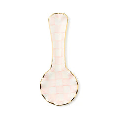 Mocha Check Ceramic Spoon Rest