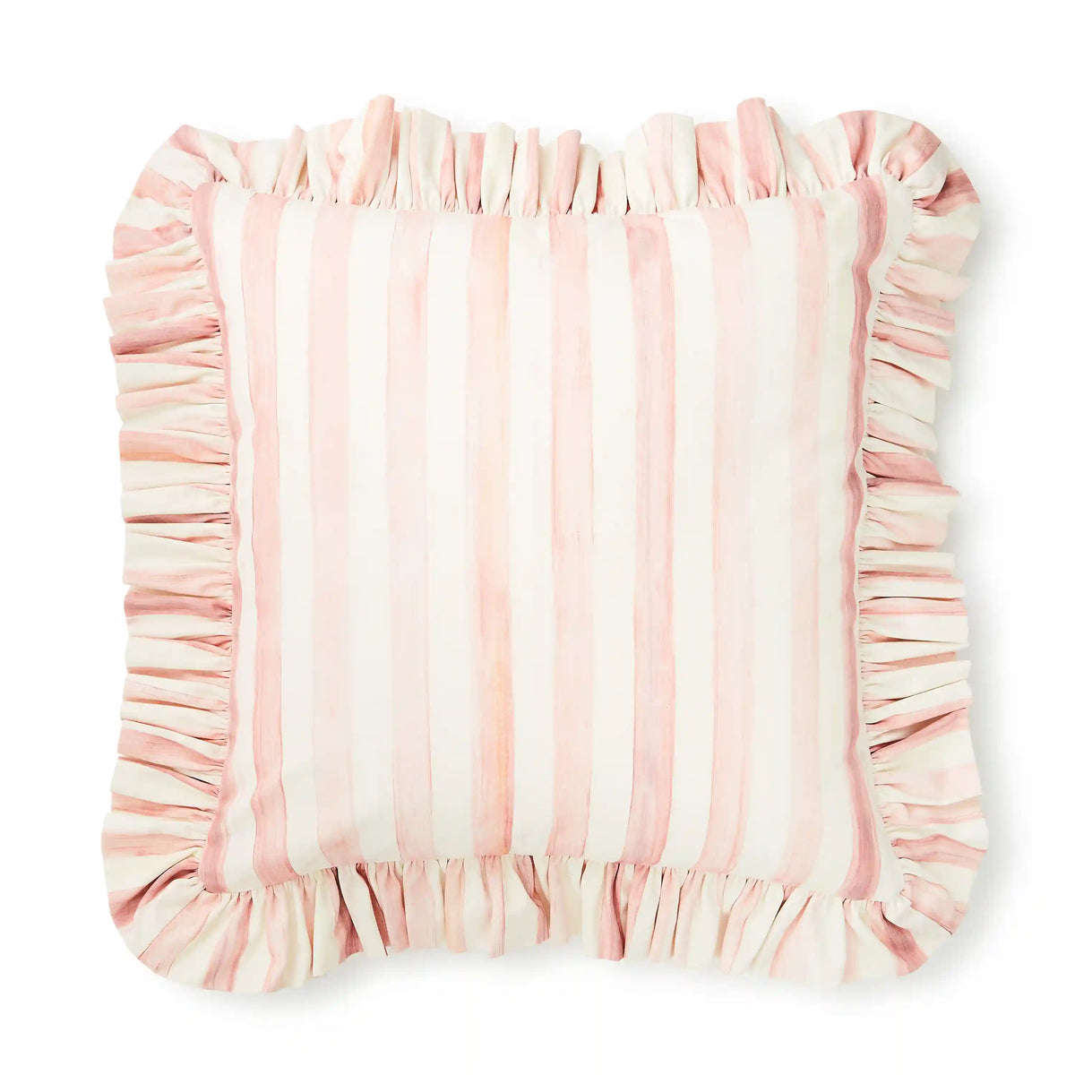 Rosy Check Ruffle Throw Pillow