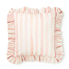 Rosy Check Ruffle Throw Pillow