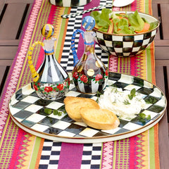 Emerald Check Round Tray