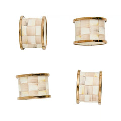 Courtly Check Napkin Rings, Set of 4