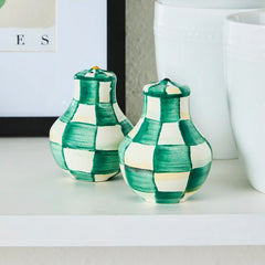 Sky Check Large Salt & Pepper Shakers