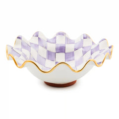 Rosy Check Medium Ceramic Fluted Serving Bowl