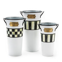 Courtly Stripe Flower Buckets, Set of 3