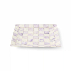 Violet Check Capiz Catchall Tray